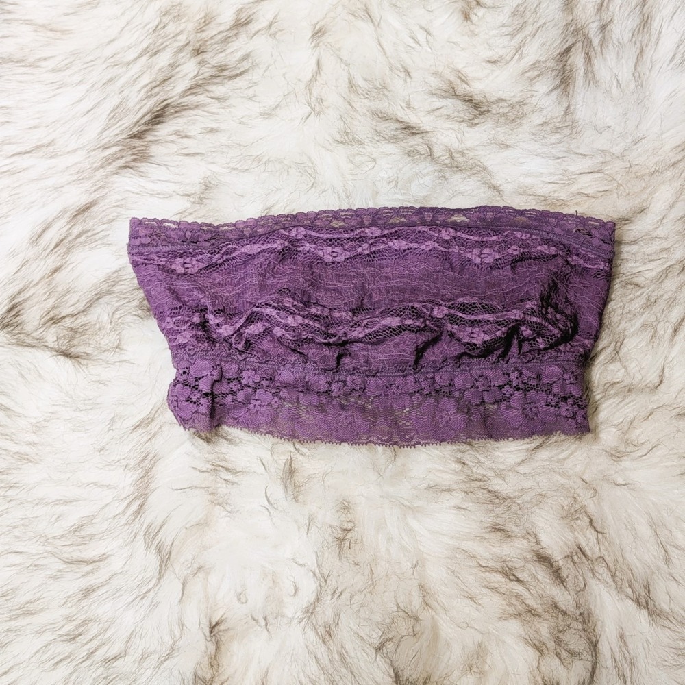 Intimately Free People Galloon Lace Bandeau Rich Purple/Berry Shade M